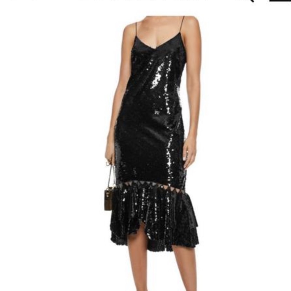 Sachin & Babi Everen black sequin dress sz 0 nwt